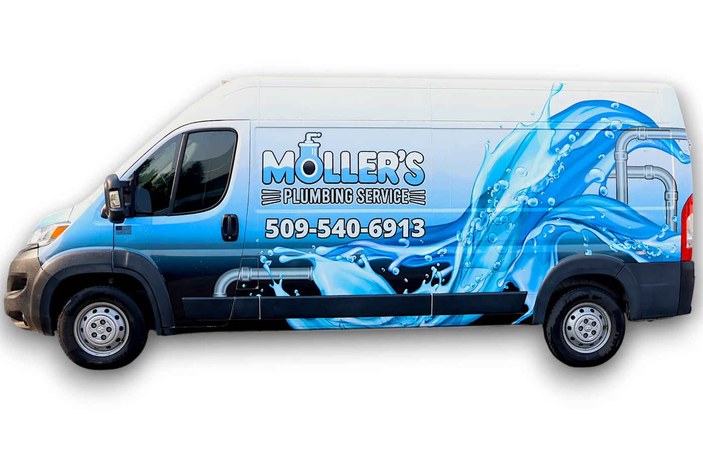 Moller's Plumbing Service branded service van
